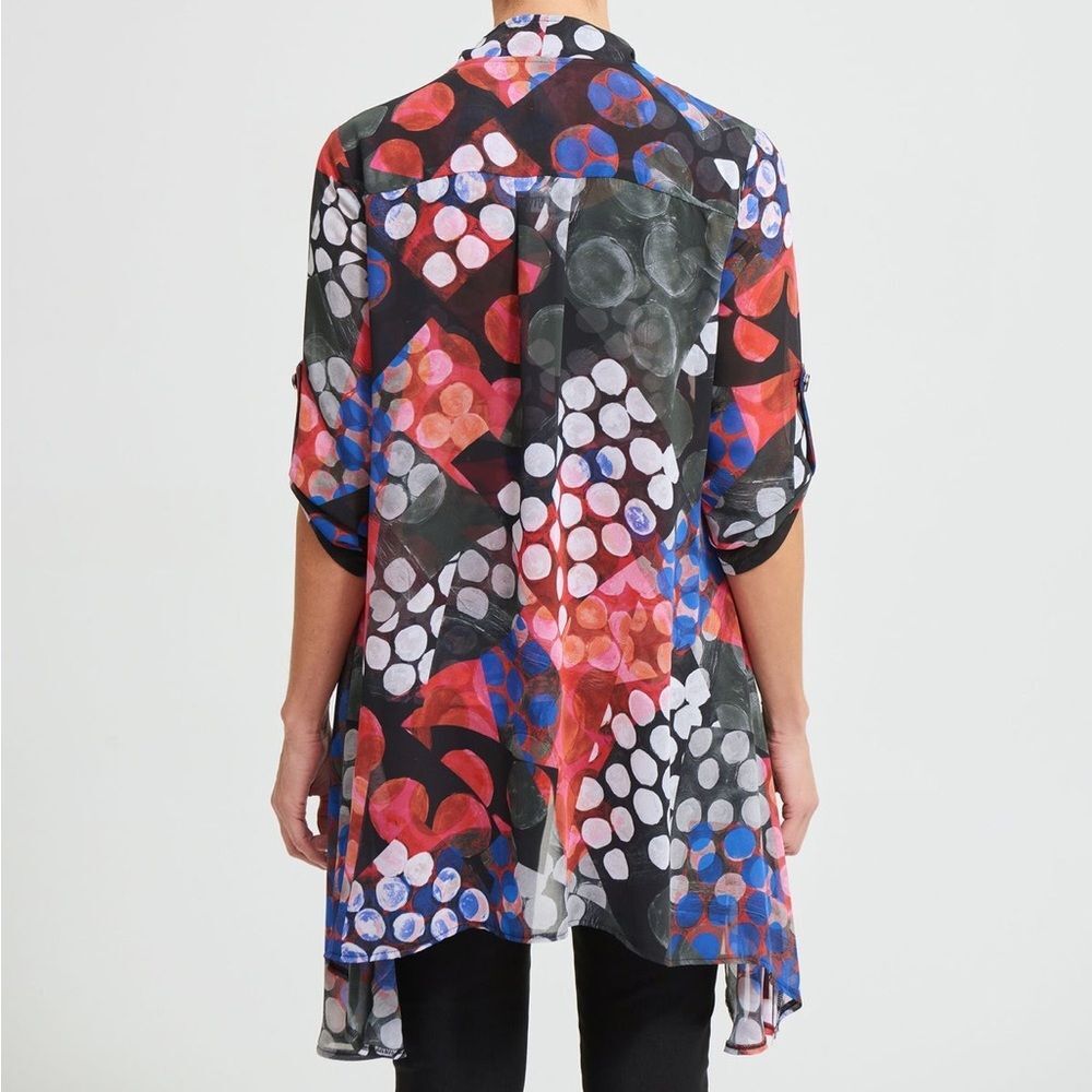 Joseph Ribkoff Chiffon Jacket Top - Picture 2 of 10